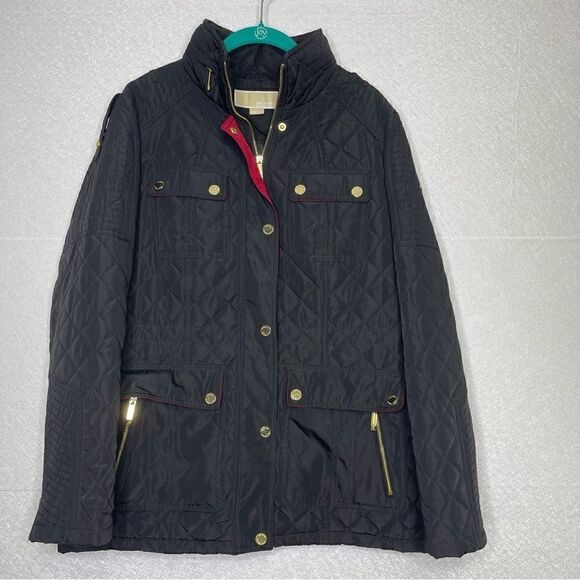 Michael Kors Quilted Water Resistant Anorak Jacket Black L - Picture 2 of 10